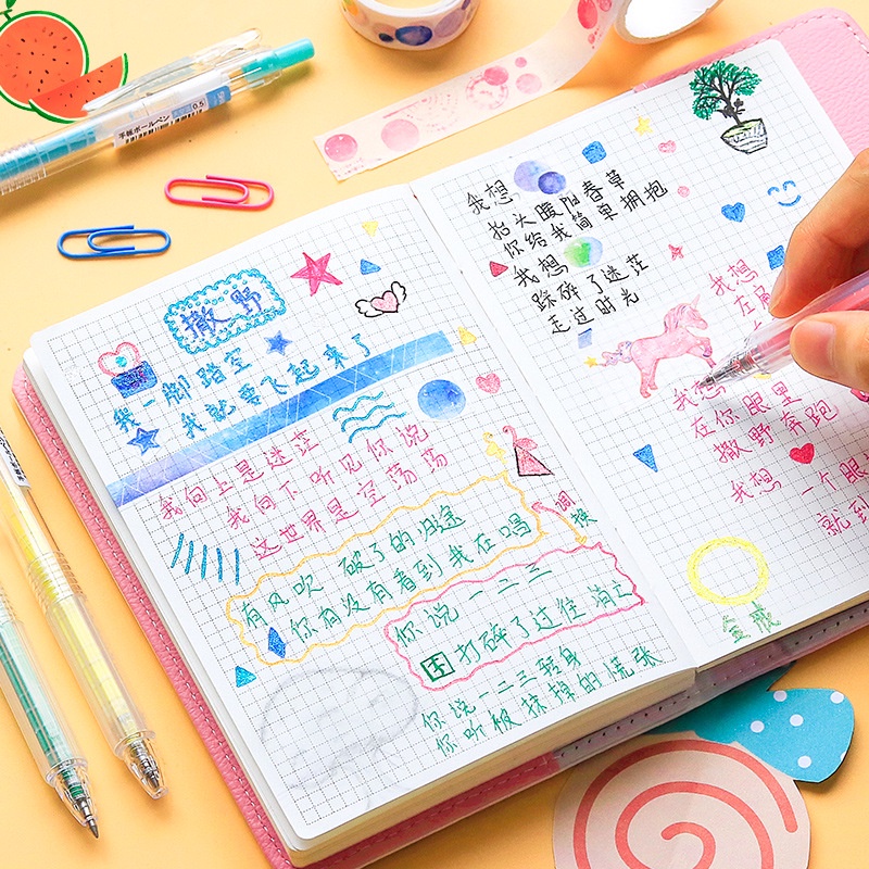 Set 9 bút Gel Morandi có thể thu gọn thay đổi màu nước sáng tạo