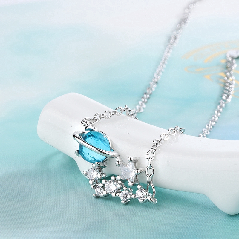 [Mã FAMAYFA giảm 10K đơn 50K] Vòng tay bạc hình chòm sao hành tinh đính đá pha lê xanh dương phong cách Hàn Quốc cho nữ | BigBuy360 - bigbuy360.vn