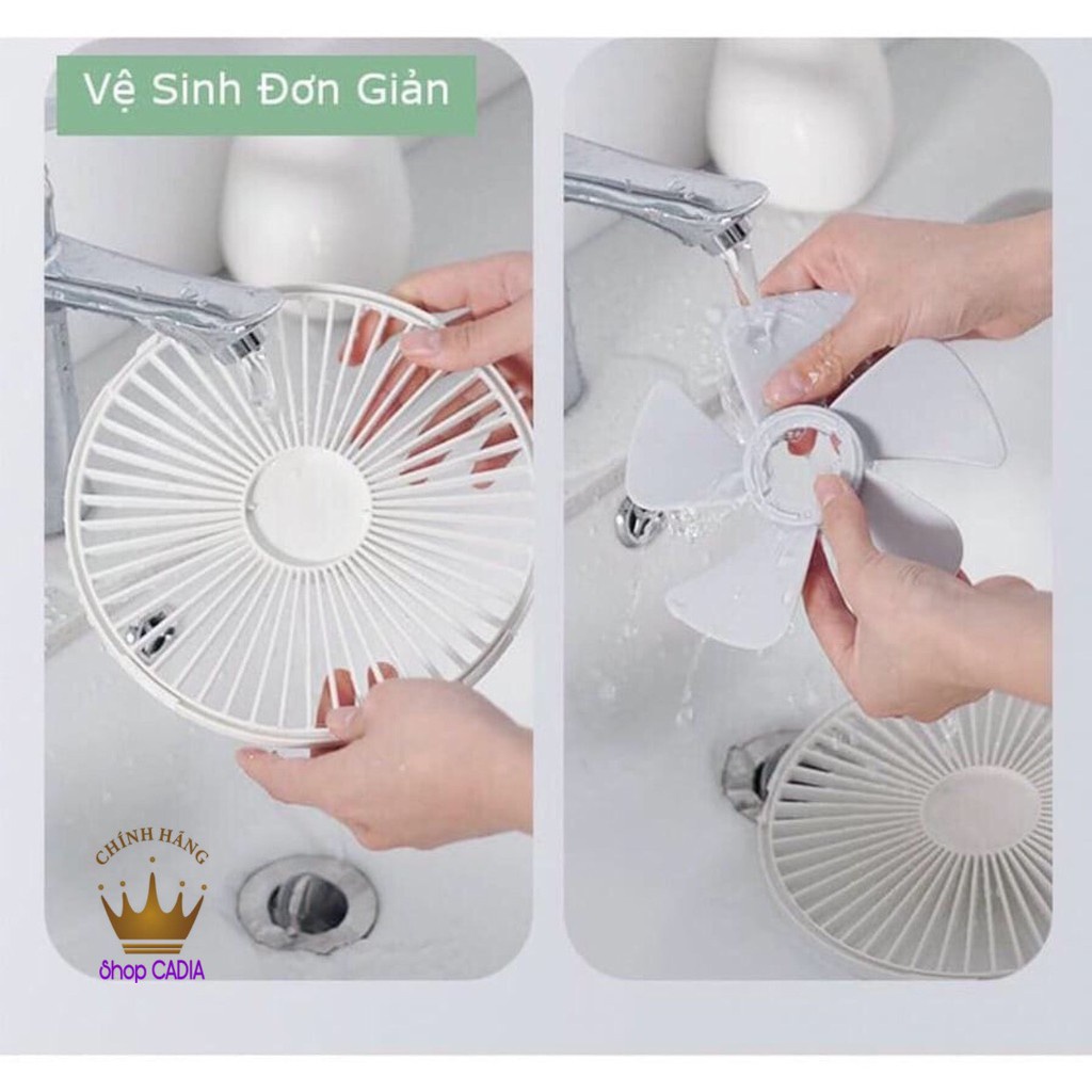 Quạt Tích Điện Gấp Gọn Đa Năng, Pin 7200mAh, 4 Chế Độ Gió Tiện Dụng Mang Đi Chơi Du lịch