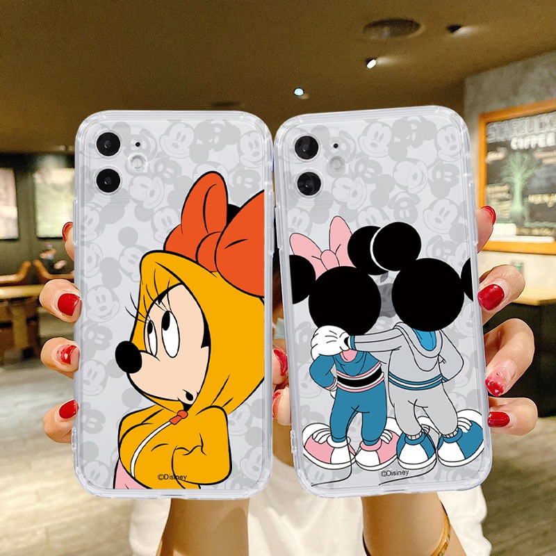 JM Mickey Mouse ilicone Case cho iphone 11 12 PRO MAX 6 6s 7 8 Plus XR Vỏ bảo vệ X XSMAX Vỏ mềm lỏng Bao phủ một nửa