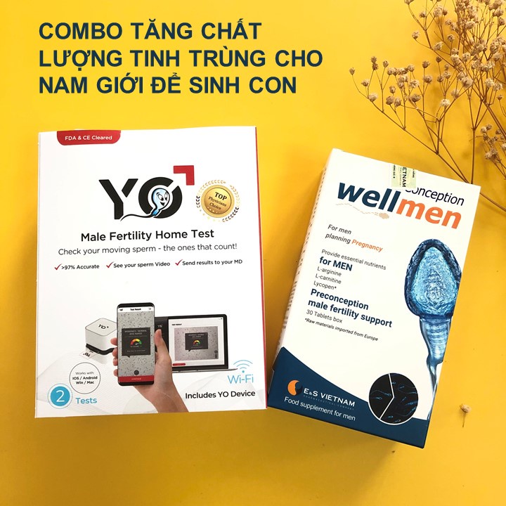 Combo Máy Xét Nghiệm Tinh Trùng và Wellmen Bổ Tinh Trùng - Hỗ Trợ Sinh Con Trai/Con Gái