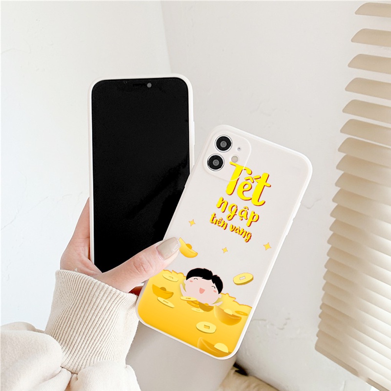 Ốp iphone Tết Đỏ Như Dưa cạnh vuông chống sốc bảo vệ cam ip 11 7plus 8plus x xsmax 11pro max 12pro12promax 13promax e119