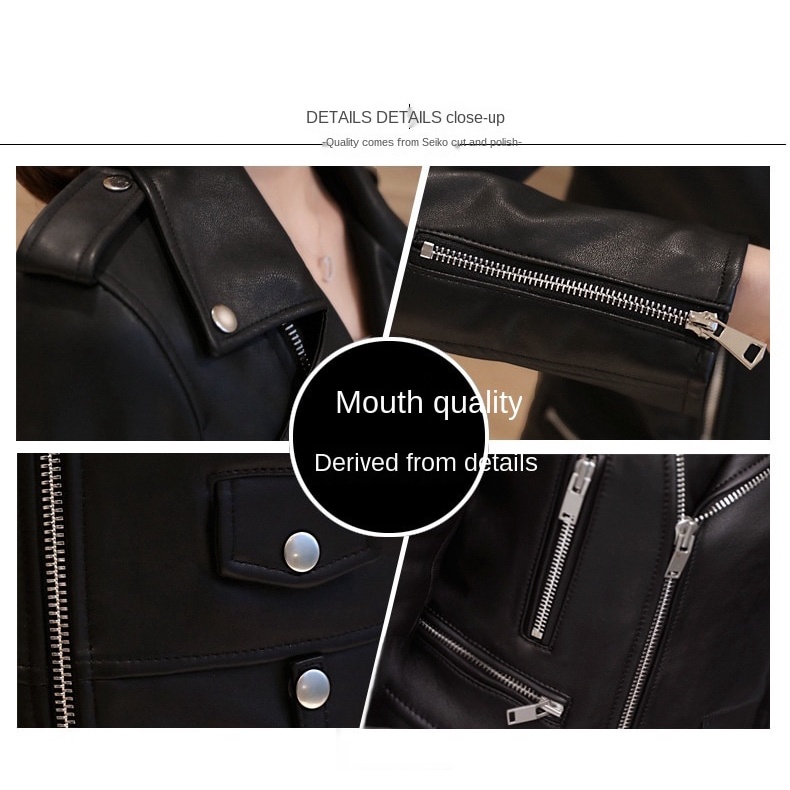 [free gift] Áo Khoác Da Pu Thời Trang Nữ Cá Tính