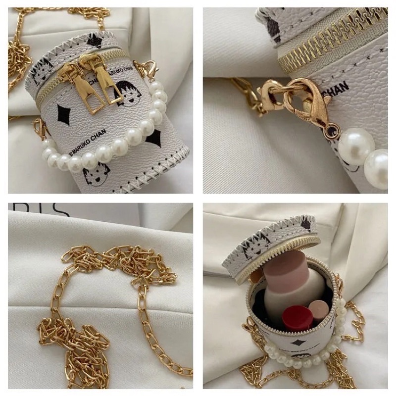 M43_Túi Quai Ngọc Dáng Tròn DIY Handmade