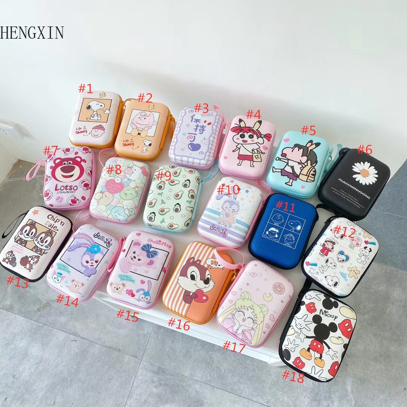 Fresh cartoon and cute earphone storage bag charging cable 2.5 inch hard disk holder coin purse