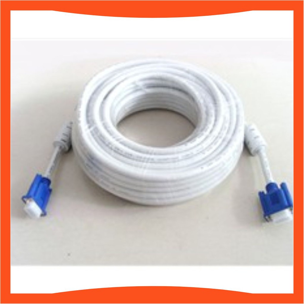 [Loại 1] Dây VGA 10M Trắng 2 đầu chống nhiễu