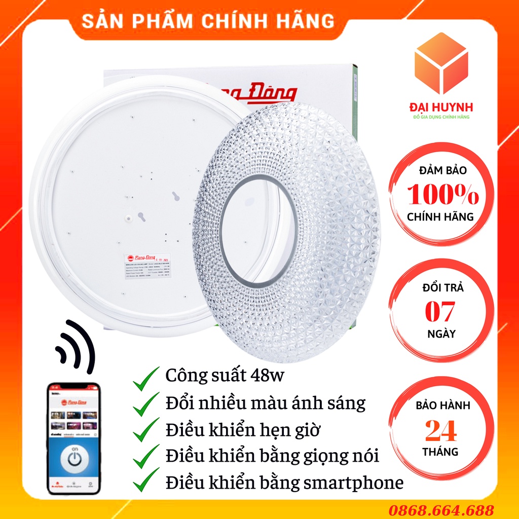 Đèn Ốp Trần Kim Cương Wifi Thông Minh Cao Cấp LN18.WF.IR 500/48W Rạng Đông