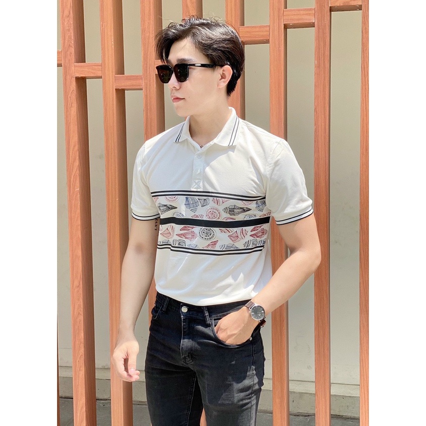 Áo thun nam áo POLO nam phối cổ bẻ TRẮNG CAO CẤP, chất cotton cá sấu, mẫu mới hot trend, sang trọng đẳng cấp
