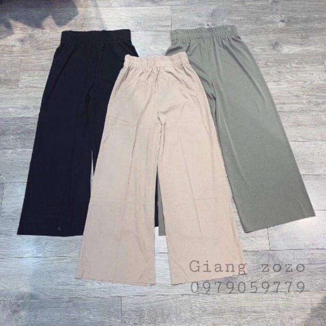 Quần ống suông tăm cạp chun hàng QC