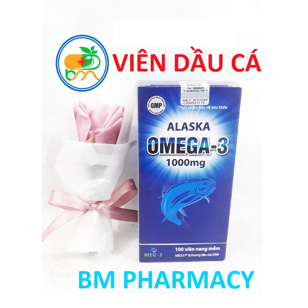 Viên dầu cá ALASKA OMEGA 3, giúp cải thiện thị lực, giảm thoái hóa võng mạc, giảm nguy cơ xơ vữa động mạch