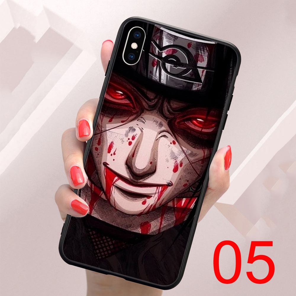 Ốp điện thoại đen mềm in hình nhân vật Itachi trong Naruto cho iPhone 6 6S 7 8 PLUS X XS MAX XR 5 5S SE