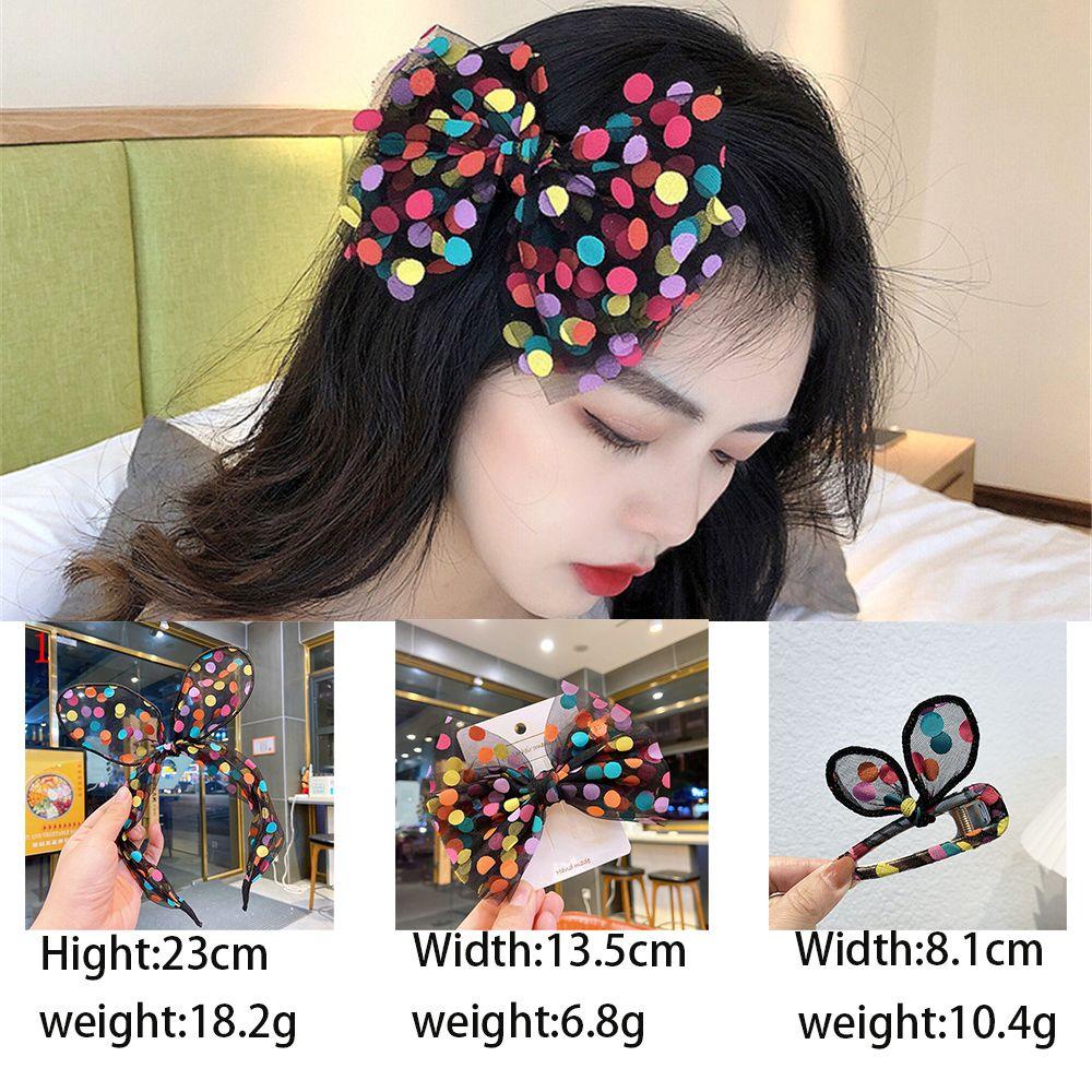 Kẹp Tóc Vải Lưới Chấm Bi Xinh Xắn MIHAN1