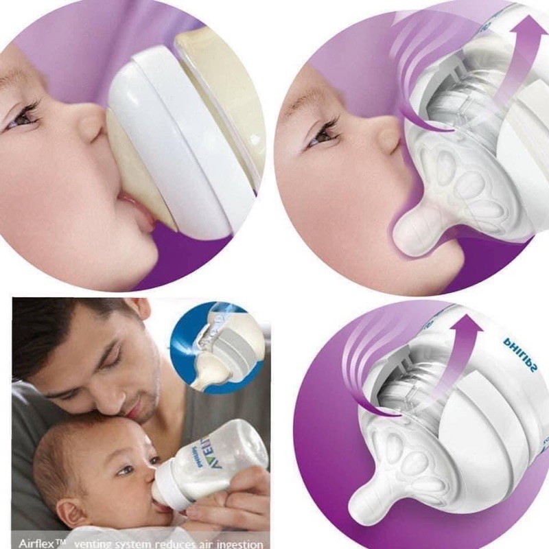BÌNH SỮA PHILLIPS AVENT NATURE 125ML/260ML CÁC MÀU