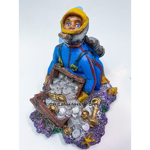 THỢ LẶN KHO BÁU TRANG TRÍ BỂ CÁ TIỂU CẢNH DÀI 12CM CAO 14CM