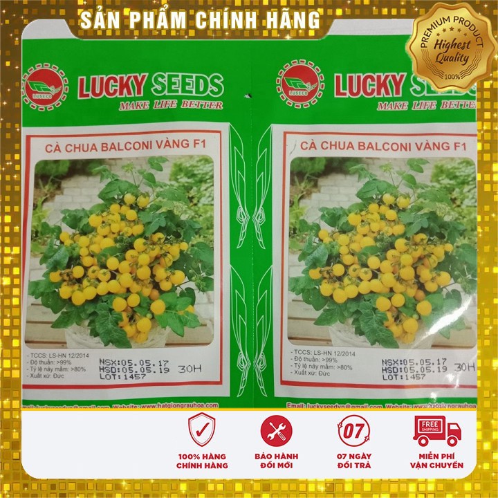 Hạt Giống Cà Chua Bi Bonsai Vàng Lucky seeds (30 hạt)