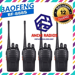 Bộ 4 bộ đàm baofeng bf888s bảo hành 12 tháng+tai nghe hot