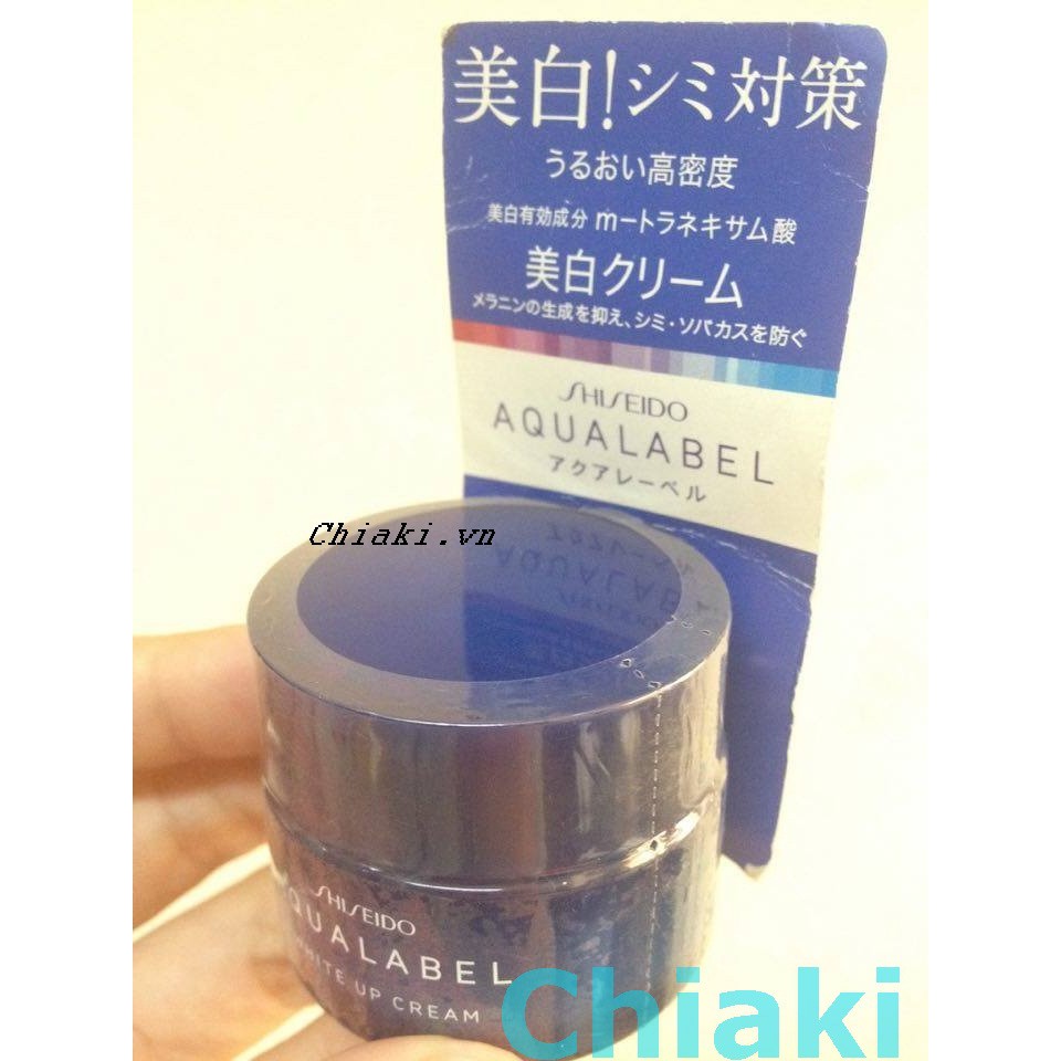 Kem dưỡng trắng da Shiseido Aqualabel White Up Cream màu xanh 50g - chiaki.vn