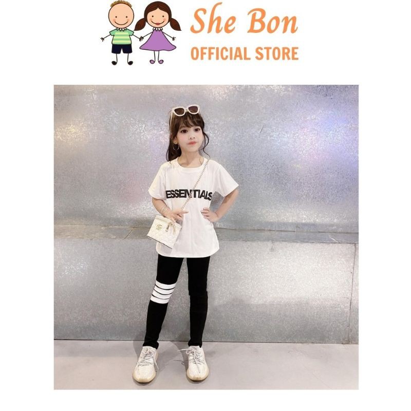 Bộ Cotton Bé Gái Thể Thao Quần Sọc BG2307 - She Bon