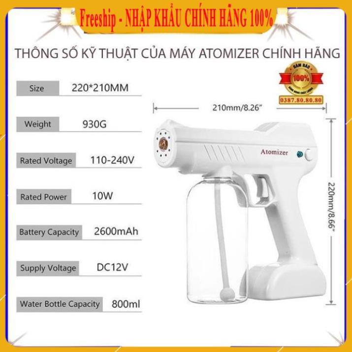 [ PHIÊN BẢN MỚI ] Máy phun khử khuẩn cầm tay/ Súng phun khử khuẩn nano tia uv chống dịch, diệt khuẩn 8 đèn led Atomizer