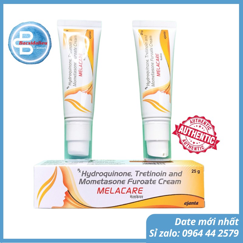 Melacare Ấn Màu Vàng (20g) Kem Giảm Nám, Làm Trắng Sáng Da, 2% Hydroquine &amp; 0.025% Tretinoin