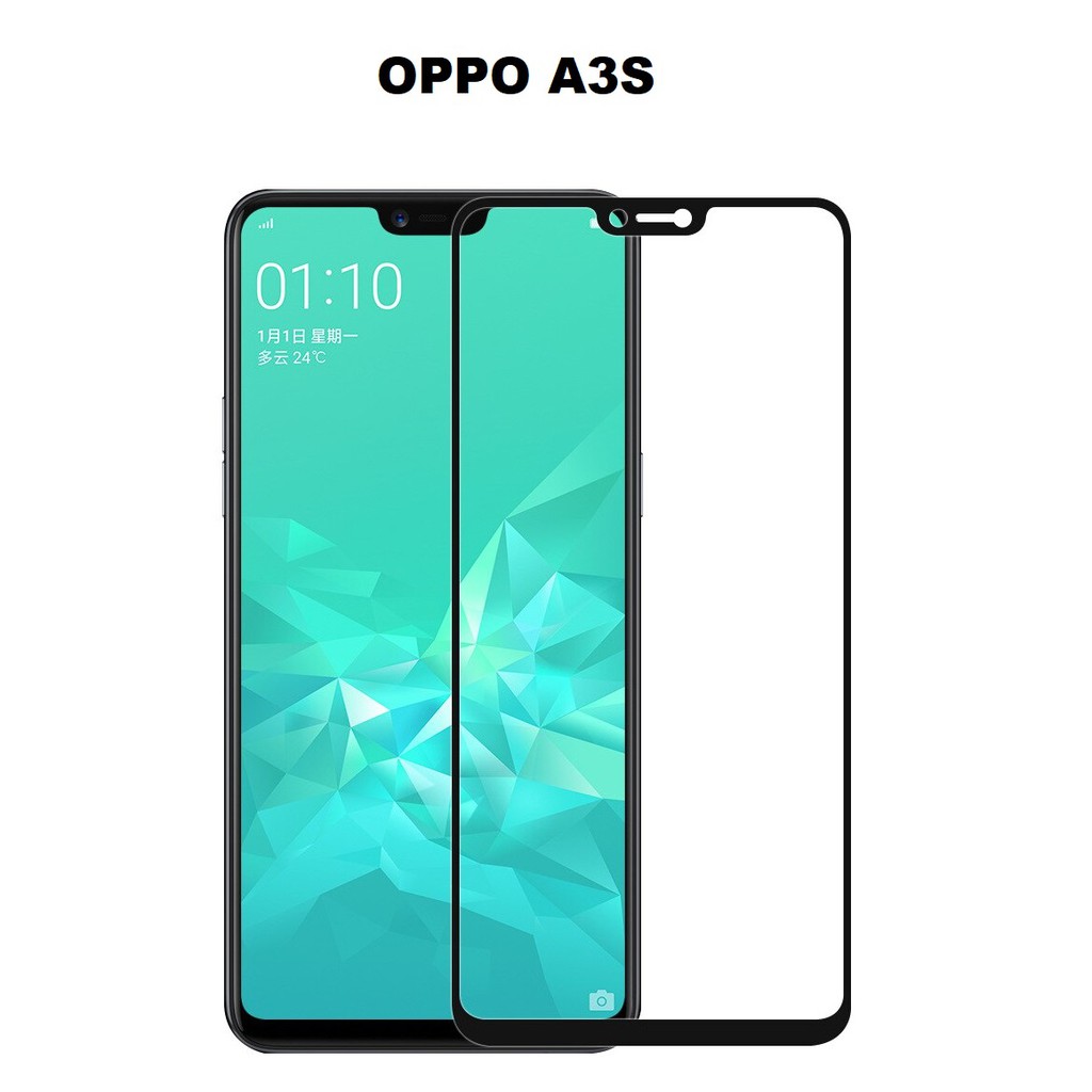 Dán kính cường lực full màn hình Oppo A3S