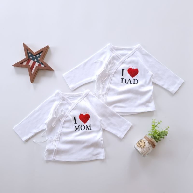 Combo 2 áo sơ sinh cột dây Bunnybaby kèm 2 set phụ kiện mũ vớ tất cho bé sơ sinh.