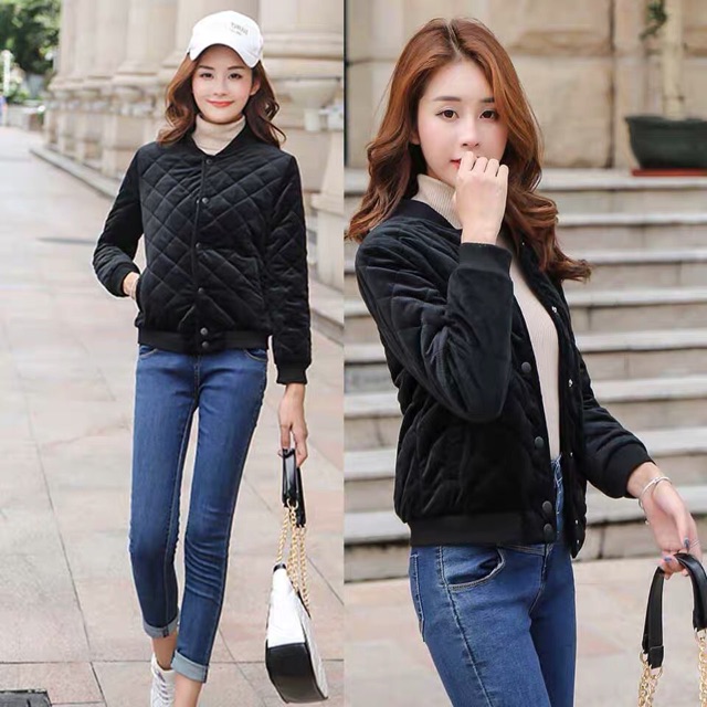 Áo khoác bomber Nhung nữ