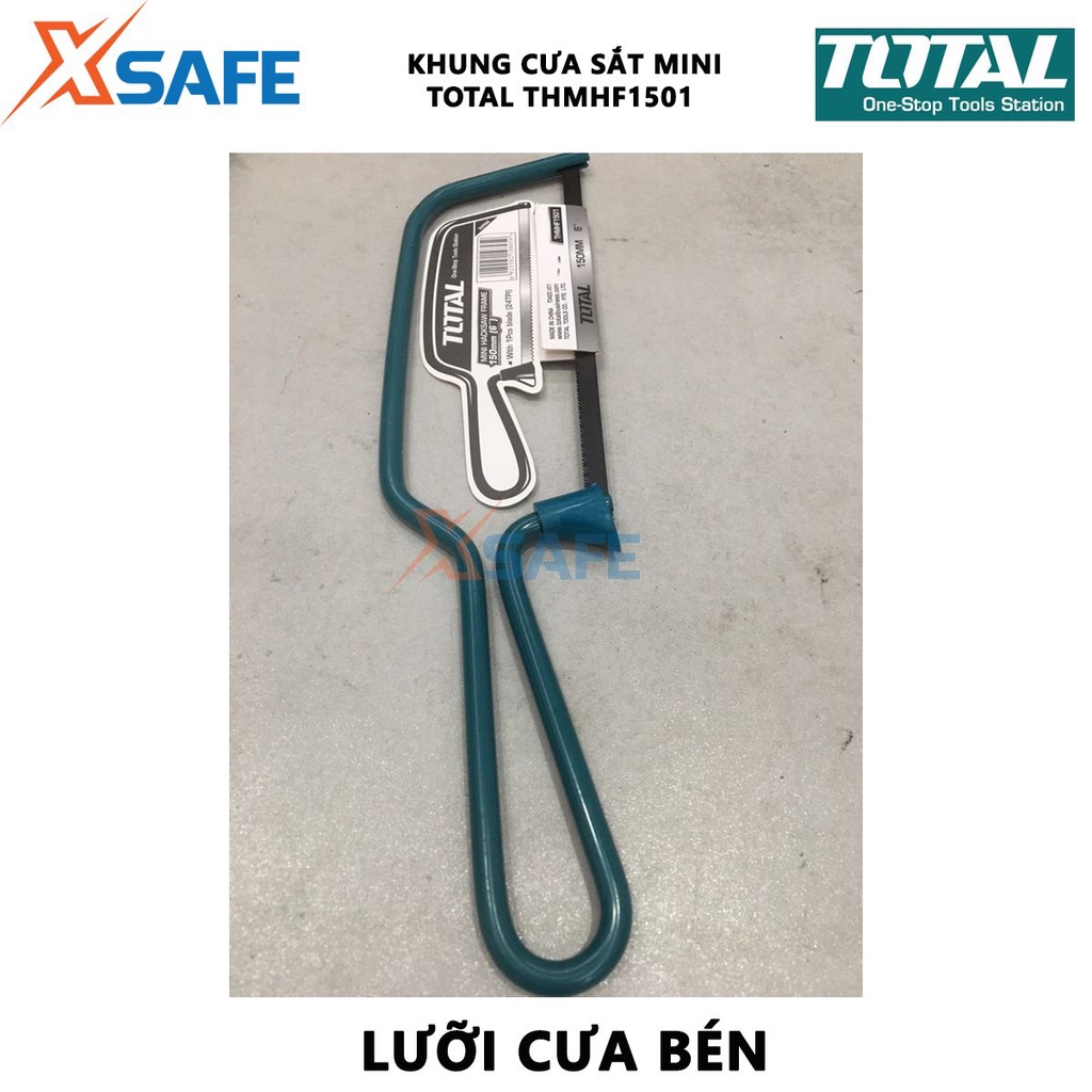 Khung cưa sắt mini Total THMHF1501 | Khung cưa sắt cầm tay kích thước 150mm (6&quot;) khung lắp lưỡi cưa, thép cao cấp