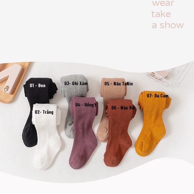 Quần tất bé gái,quần tất len liền bàn kiểu leggings cao cấp phong cách Hàn Quốc cho bé gái từ 1-10 tuổi xinh yêu