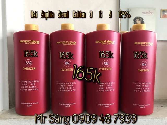 Oxy trợ nhuộm Sophia CRYSTAL Seoul Golden 1000ml NEW