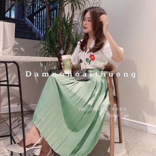 Set váy nữ xinh / Đầm nữ đẹp kèm áo thêu dự tiệc phong cách thời trang Đầm Nữ Hoài Thương