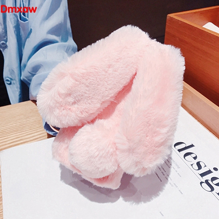 Hairy Case OPPO R15 R15X K1 R11S R11 F3 R9 R9S F1 Plus A57 A39 A37 Neo 9 Cute Rabbit Animal Soft Plush Warm Cover