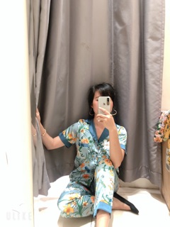 Bộ Pizama lụa Satin cao cấp ( hình thật shop chụp )