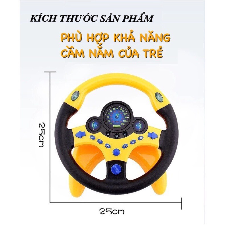 Đồ chơi vô lăng xe cho bé trai, bé gái bằng nhựa dễ thương, mô phỏng như thật cho bé từ 2 3 4 tuổi