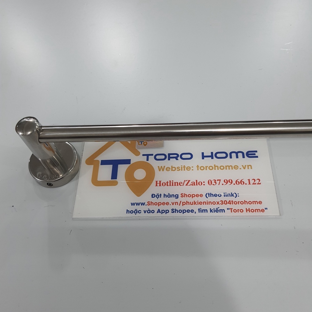 Thanh treo khăn inox 304 loại 1 thanh đơn HV-01 Toro Home, Cam kết chất liệu inox Chuẩn 304
