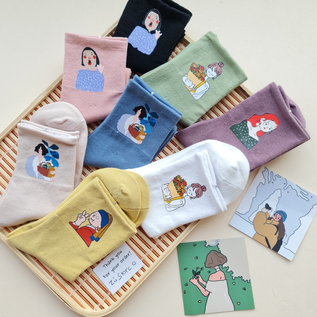 Vớ in hình chibi cô gái thái độ