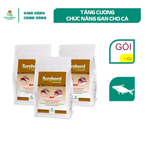 Vemedim Sorpherol Concentrated cá, dưỡng chất đậm đặc cần thiết hỗ trợ gan và phát triển của cá, gói 1kg