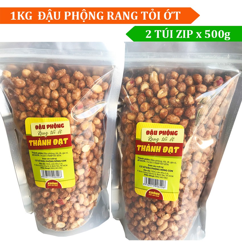 1Kg Đậu Phộng Rang Tỏi Ớt Giòn, Cay, Đậm vị THÀNH ĐẠT