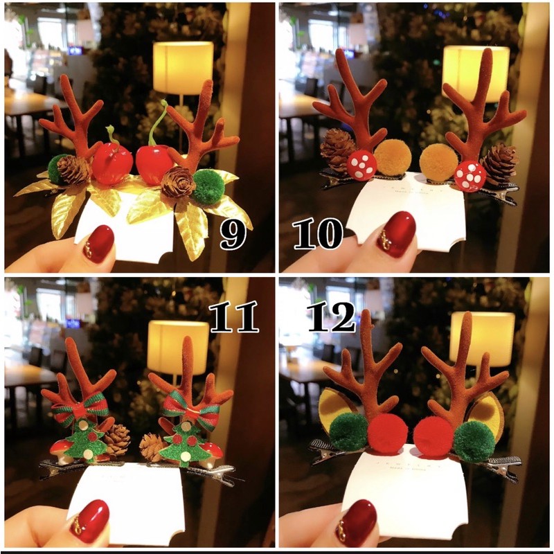 Set 2 kẹp tóc chủ đề noel cho bạn gái ms 204920