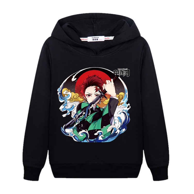 Áo Khoác Hoodie Mùa Đông In Họa Tiết Anime Demon Slayer Dành Cho Trẻ Em