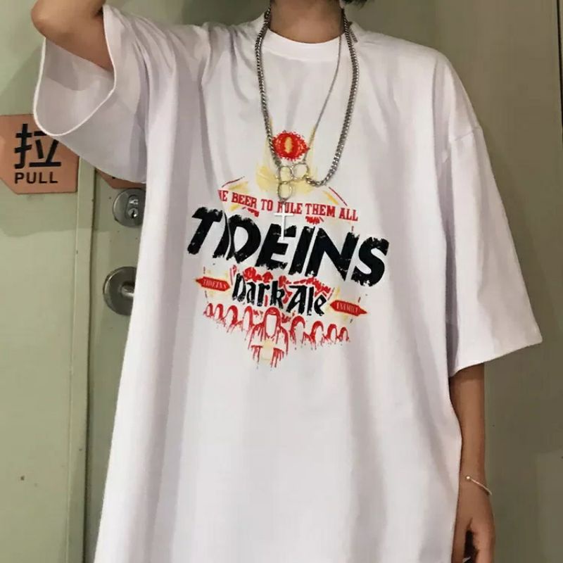 Áo Thun Tay Lỡ Form Rộng Unisex Ulzzang TIDEINS