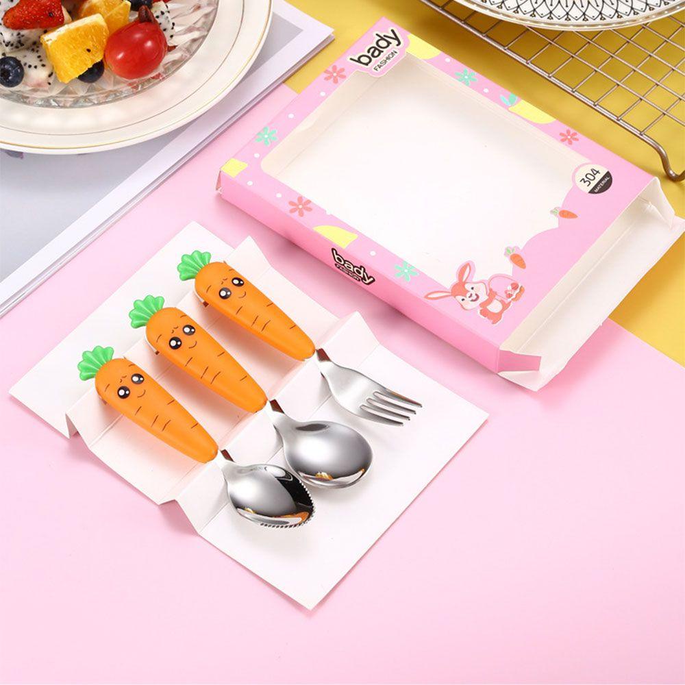 Bộ Dụng Cụ Ăn Uống Bằng Thép Không Gỉ Thiết Kế Mới Cho Bé