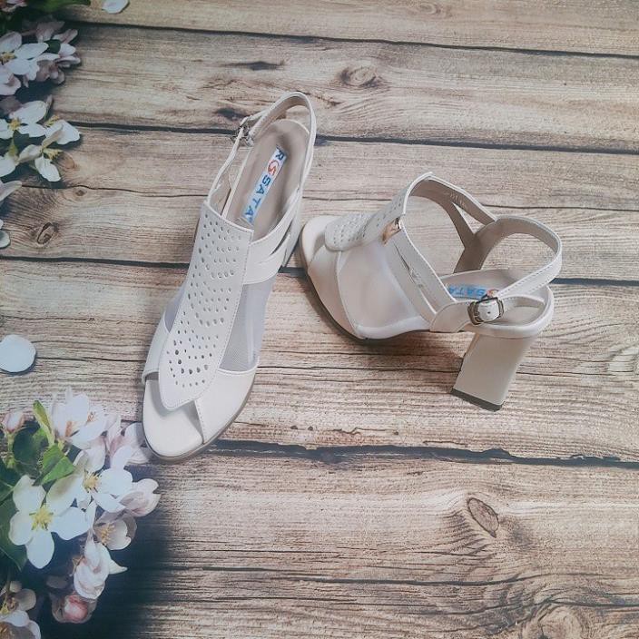 Giày sandal nữ cao gót đế cao 7 phân hàng hiệu rosata màu đen kem ro151 -b11