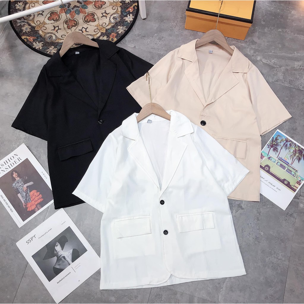 Áo blazer tay cộc 3 màu mã 672 (kèm ảnh thật và video)