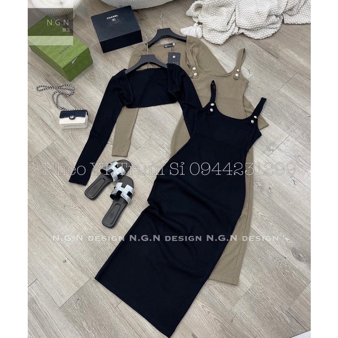 SÉT VÁY BODY &amp; ÁO KHOÁC NGOÀI CHẤT TĂM HÀN DÀY DẶN MS20014