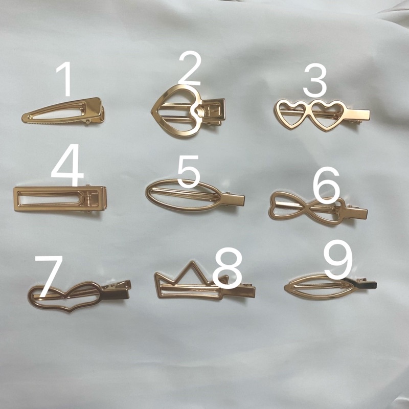 Kẹp tóc kim loại màu vàng đa dạng cho nữ phong cách Hàn Quốc