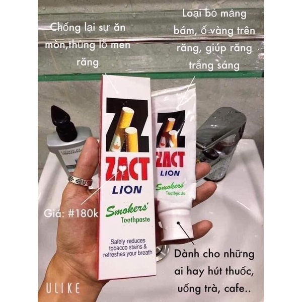 kem đánh răng zact lion