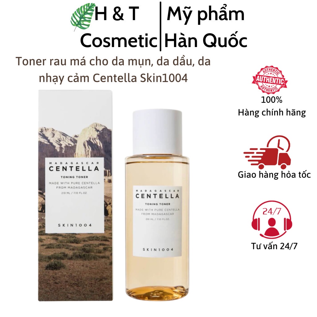 Nước hoa hồng Centella Toner rau má Skin1004 cân bằng phục hồi tái tạo da giảm mụn se khít lỗ chân lông