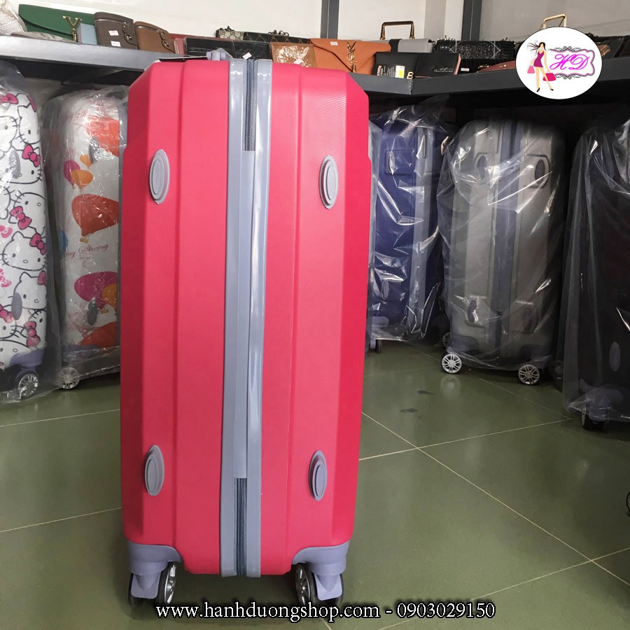 Vali nhựa họa tiết 2 tam giác VL07A – Màu đỏ