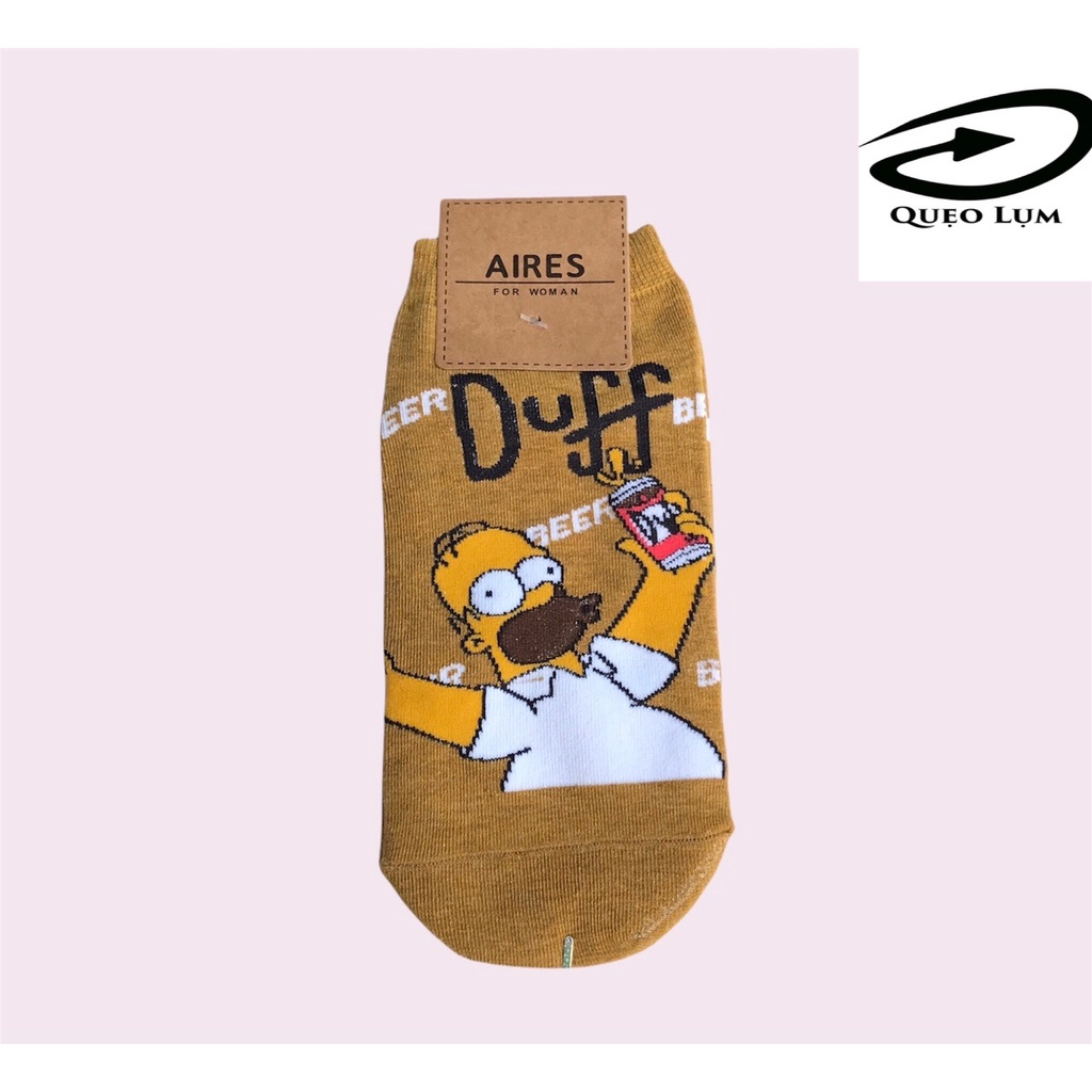Tất  nam nữ The Simpsons 2 nhiều màu cổ thấp V27